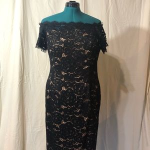 Adrianna Papell Lace off shoulder formal dress